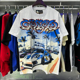 Godspeed T Shirts Supercar Beach Road Print Cotton Casual Short Sleeves Men and Women