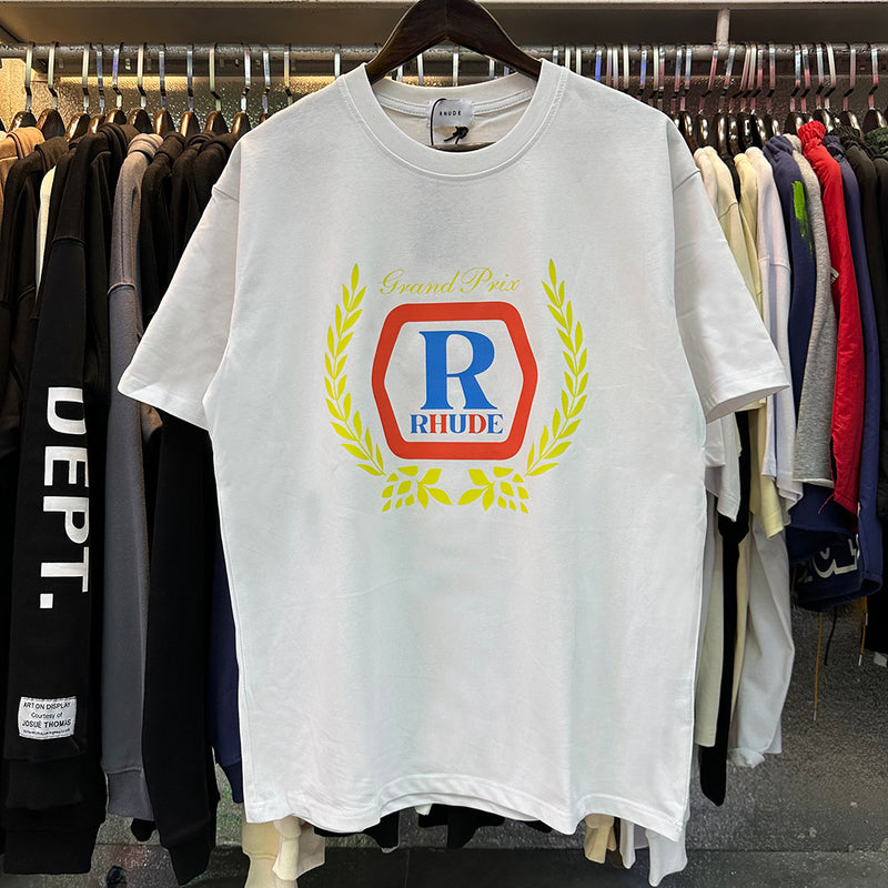 Rhude T Shirts Printed Cotton Loose Short Sleeves Men and Women