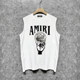 Amiri tank top hand held planet printing