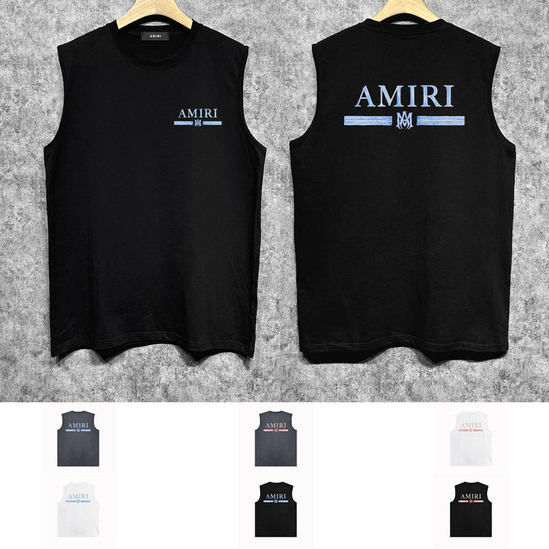 Amiri tank top with crayon horizontal stripes printing
