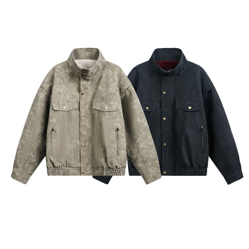Unisex Down Jacket Winter Fleece Collar Fleece Jacket