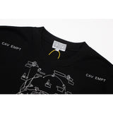 C.e t shirts abstract painting printingloose round neck pullover short sleeves