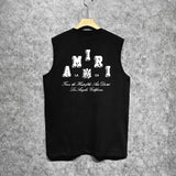 Amiri tank top bone white bone crack letterprinting