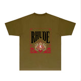 Rhude T Shirts Printed Trendy Pure Cotton