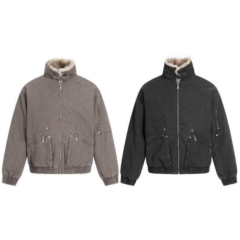 Unisex Down Jacket Men's Winter Fur Collar Padded Jacket