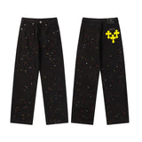 CHH Chrome Hearts Jeans Chrome Unisex Casual Loose Jeans