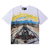 Godspeed T Shirts Knight Rose Print Cotton Casual Short Sleeve Men and Women