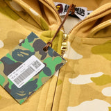 Bathing Ape Hoodie Gold Shark Head Double Hat Camouflage Sweater Men's Autumn and Winter Cardigan Zipper Jacket