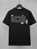 GCD T-Shirt Embroidered Letter Short Sleeve T-Shirt Crew Neck Top