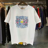 Rhude T Shirts Flag Floral Print Cotton Casual Loose Short Sleeve Men and Women
