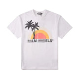 Palm Angels T Shirts Sun Print T-shirt Loose Short Sleeve