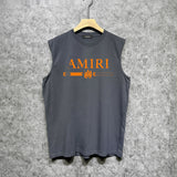 Amiri tank top with damaged letter horizontal stripesprinting
