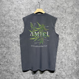 Amiri tank top leaf printing
