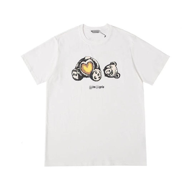 Palm Angels T Shirts Angel Broken Head Heart Printing Short Sleeve T-shirt Men's Loose