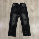 Valeforever Vale Jeans Hotfix rhinestones Ripped Denim