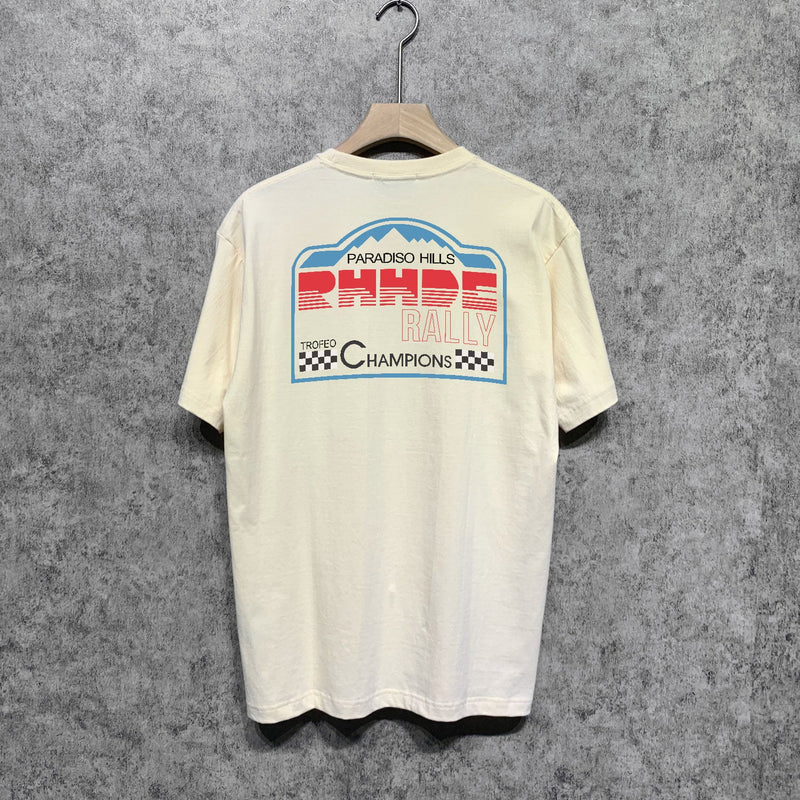 Rhude T Shirts Printed Trendy Pure Cotton