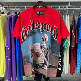 Godspeed T Shirts Newspaper Skull Printing Cotton Casual Short Sleeves Men and Women