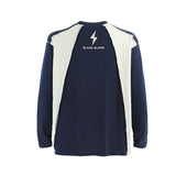 Unisex long-sleeved shirt autum raw edge patchwork