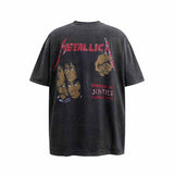 SAINT MICHAEL Vintage T Shirt Metallica And Justice for All Justin Bieber Direct Injection Short Sleeve