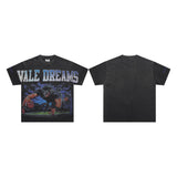 Valeforever Vale T Shirts Hotfix rhinestones Splicing Water Sleeve