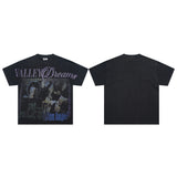 Valeforever Vale T Shirts Hotfix rhinestones Splicing Water Sleeve