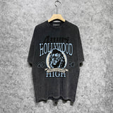 Amiri washed t-shirt blue lion short sleeve