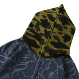 Bathing Ape Hoodie Camo Ape Head Embroidered Splicing Hooded Cardigan Zip Sweater Jacket