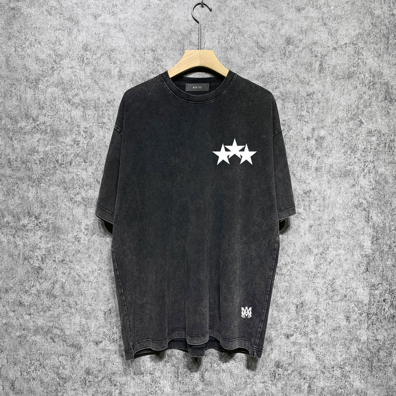 Amiri washed t-shirt five-star spider short sleeves