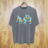 Amiri washed t-shirt gradientletterprinting short sleeve