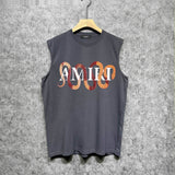 Amiri tank top gold snake print