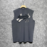 Amiri tank top with cracked letter and number print