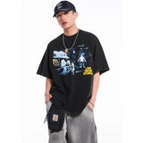 Unisex T-Shirts Travis Scott Crew Neck Short Sleeve Space T-Shirt