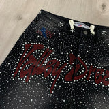 Valeforever Vale denim shorts Hotfix Rhinestones