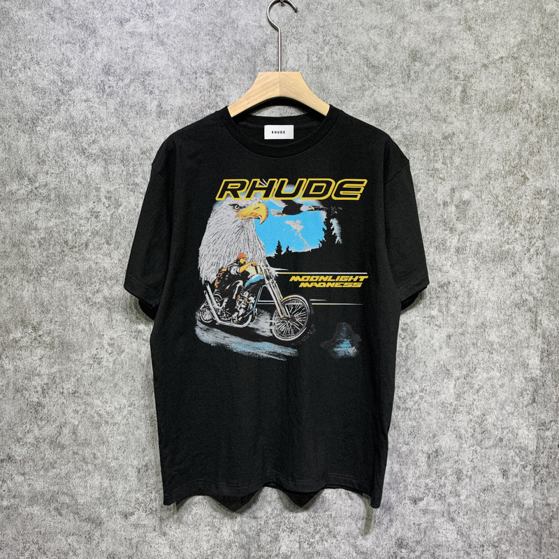 Rhude T Shirts Printed Trendy Pure Cotton