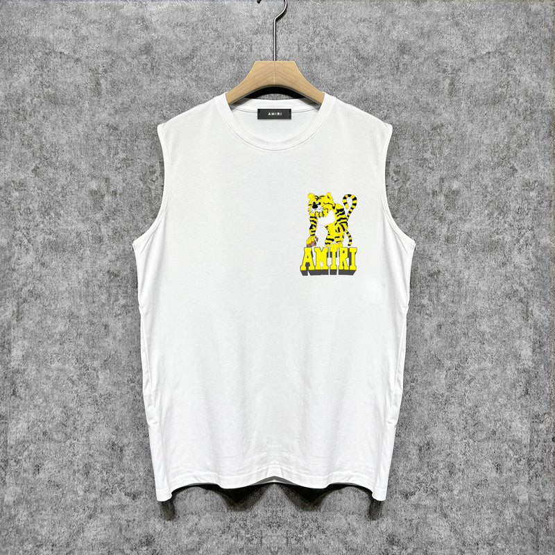 Amiri tank top tiger printing