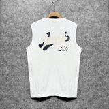 Amiri tank top with cracked letter and number print