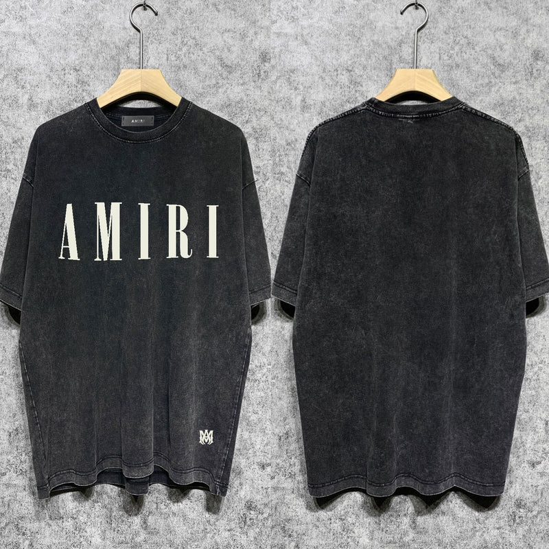 Amiri washed t-shirt letter small spider printing short sleeves