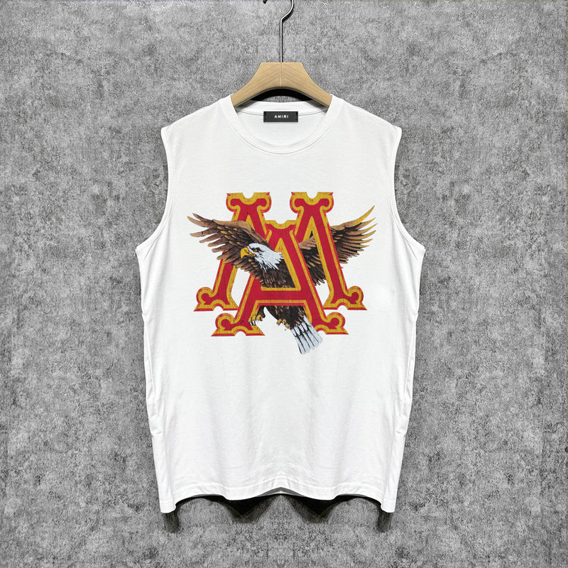 Amiri tank top oil painting flying eagle printing