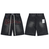 Valeforever Vale denim shorts Hotfix Rhinestones
