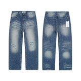 Valeforever Vale Jeans Hotfix rhinestones Ripped Denim