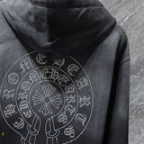 Chh Chrome Hearts Hoodie Horseshoe gradual change washing water splashing ink