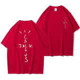 Oversized T-shirts Tops Rapper Cactus Jack Graphic Cotton