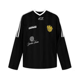 Unisex long-sleeved shirt autum badge v neck