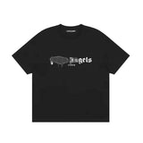 Palm Angels T Shirts Angel Splash Paint Letter Print Loose Short Sleeve T-shirt Half Sleeve Shirt