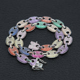 Chains Hip Hop Necklace Colored Zircon Pig Nose Chain Royalty Spectrum