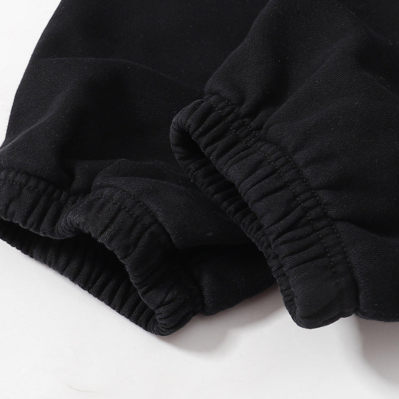Mens trendy Hoodie & Pants autumn and winter flare black flame pants hoodie