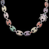 Chains Hip Hop Necklace Colored Zircon Pig Nose Chain Royalty Spectrum
