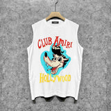 Amiri tank top smoke gray wolf print