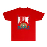 Rhude T Shirts Printed Trendy Pure Cotton
