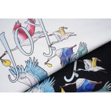 Casablanca T Shirts Colored Crane Print Crew Neck Tee